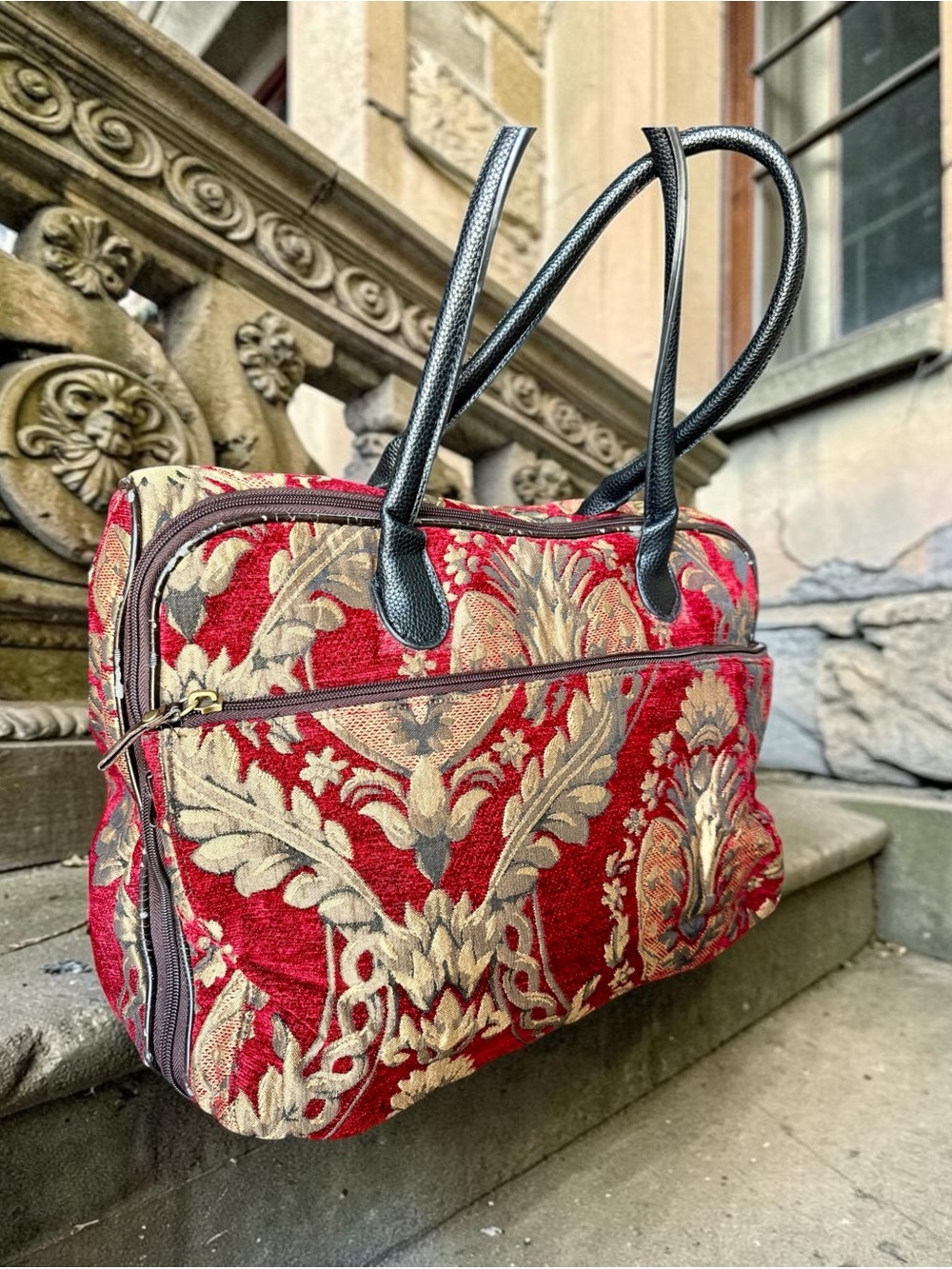 Amazing vintage tapestry boho weekender suitcase lots of space trendy